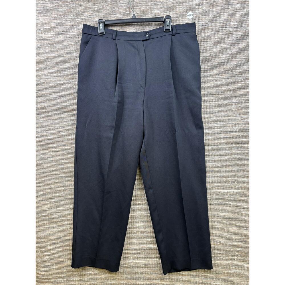 Givenchy En Plus Pants Womens 16W Black Pleated Wool Blend Dress Lined Classic